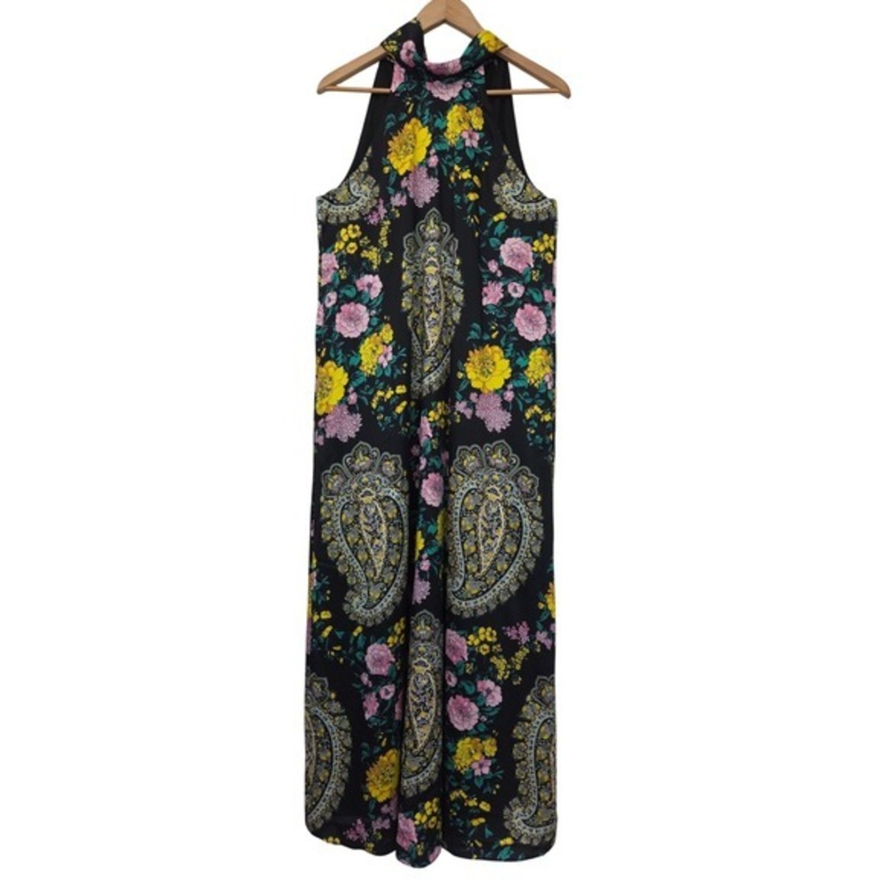 Kobi Halperin Genesis Paisley Halter Maxi Dress Boho Womens S Black NWT $698